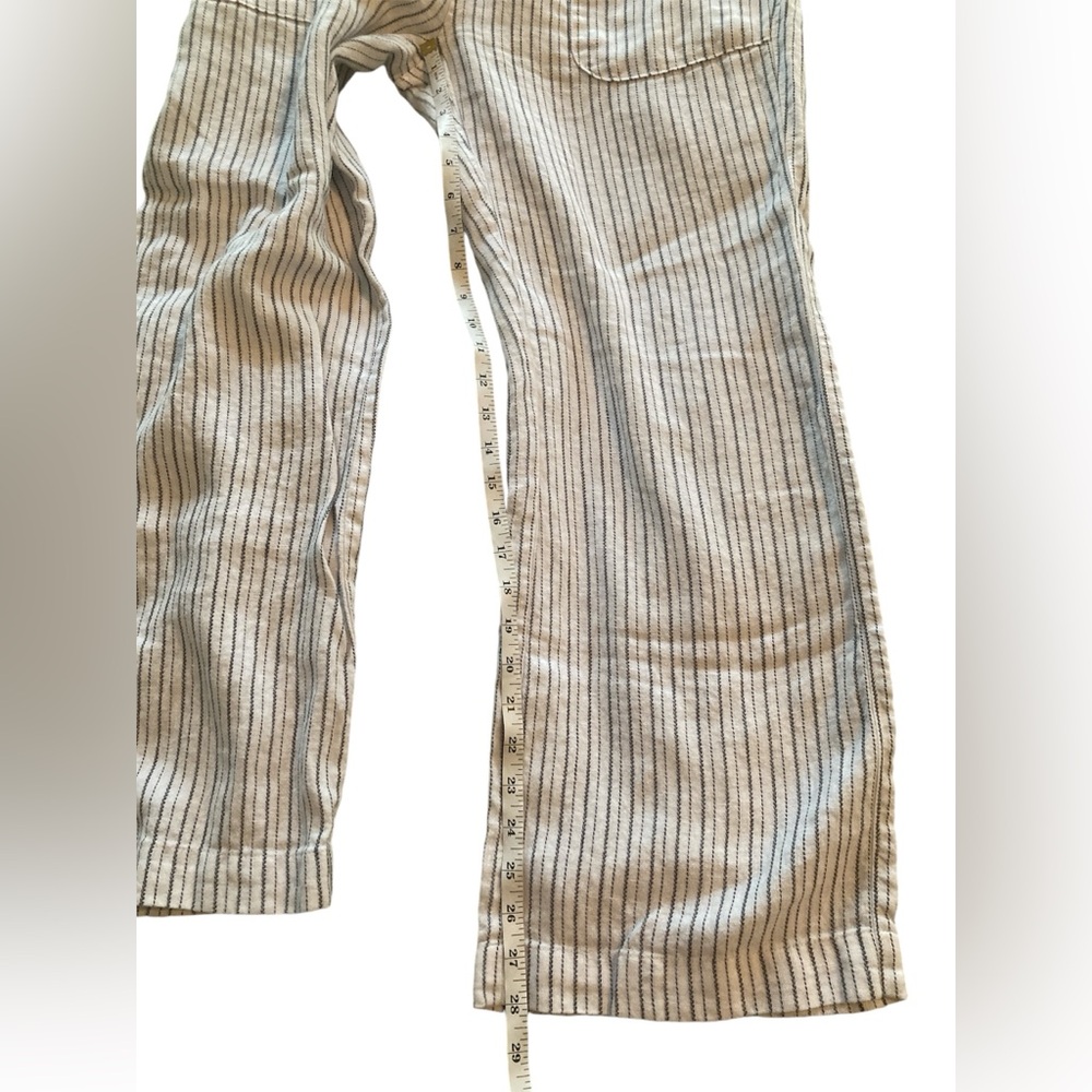 Athleta 100% Linen Herringbone Striped Pants. Size 14. - Picture 9 of 14